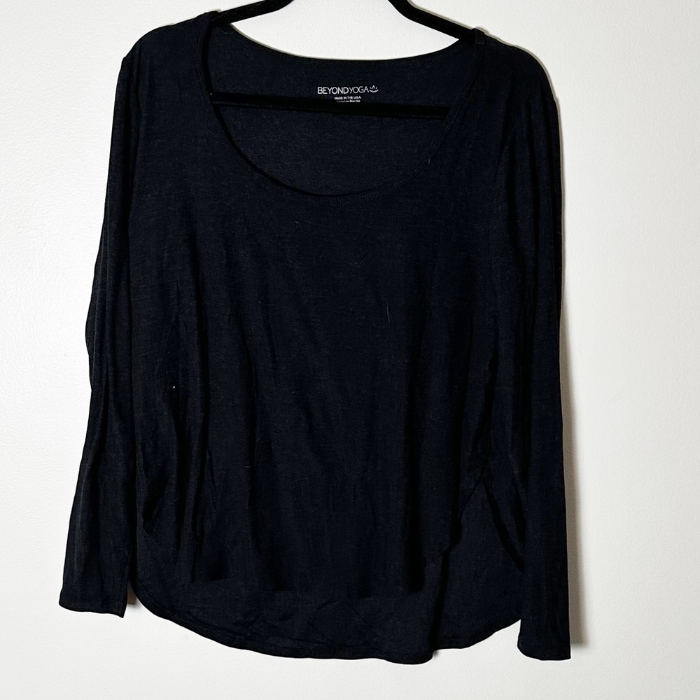 Beyond Yoga Featherweight Spacedye Scoop Neck Long Sleeve Top Large